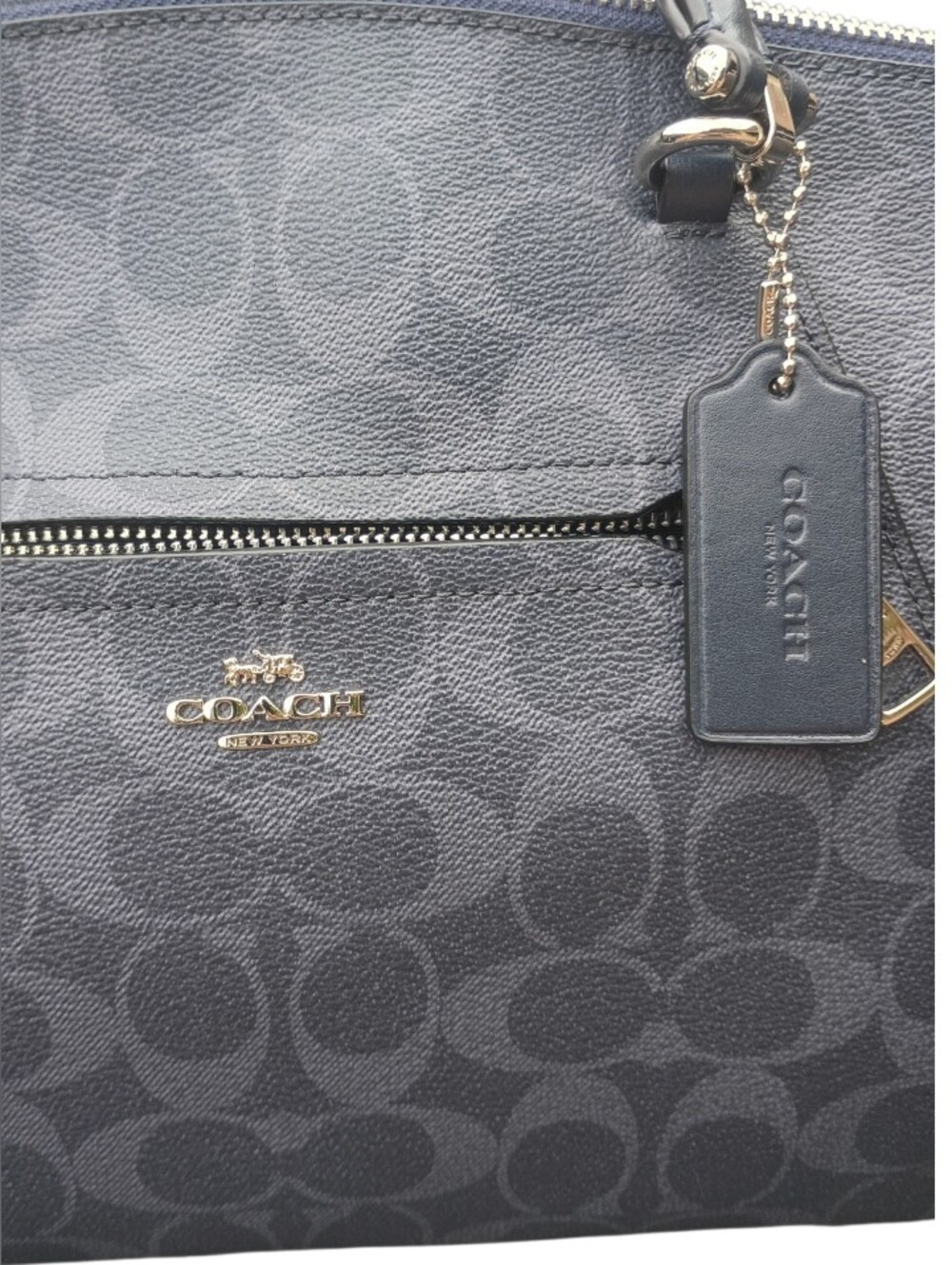 NWOT Coach Signature Prairie Navy Blue Satchel 2022 - Picture 2 of 16
